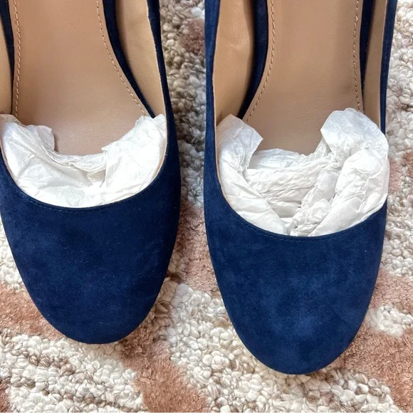 Tory Burch Dark Blue Suede Heels - Picture 8 of 9